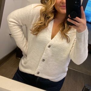 White sweater cardigan